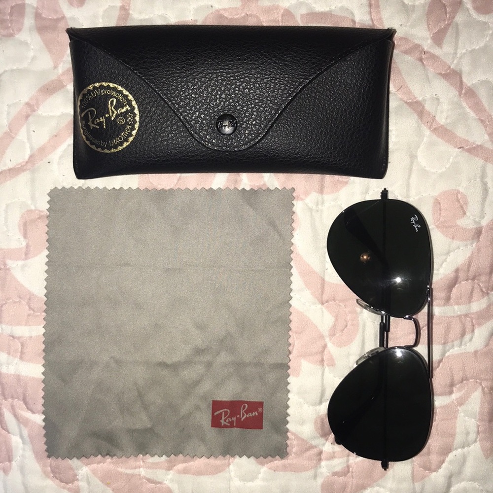NEW Ray Ban black aviator sunglasses unisex
